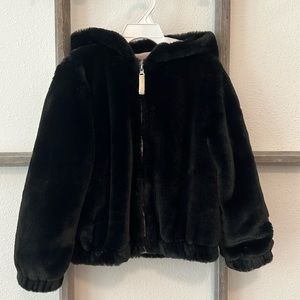 Faux Fur Jacket with a hood ( girls size 6-6x )
